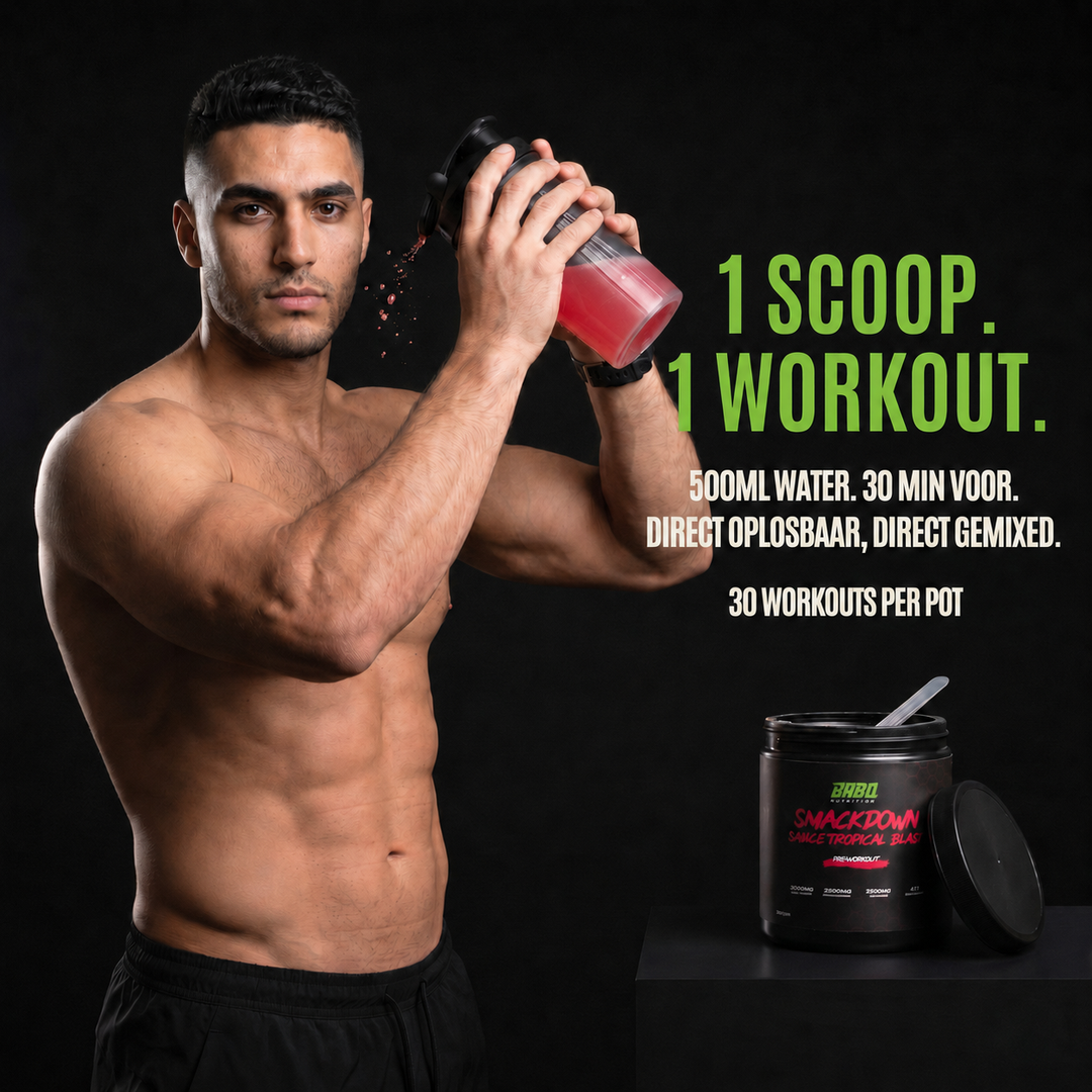1 scoop 1 workout, 500 ml water, 30 workouts per pot